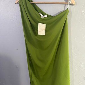 Boston Proper One Shoulder Dress Green